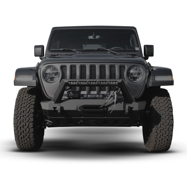 WJ2 Stubby Front Bumper w/LED Light Bar Mount