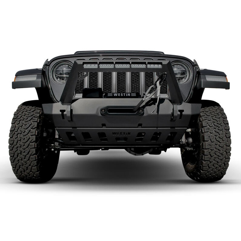 WJ2 Stubby Front Bumper w/LED Light Bar Mount