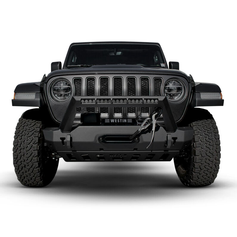 WJ2 Stubby Front Bumper w/LED Light Bar Mount