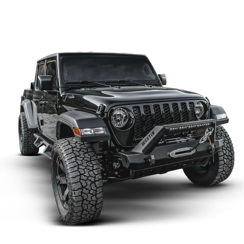 WJ2 Stubby Front Bumper w/LED Light Bar Mount