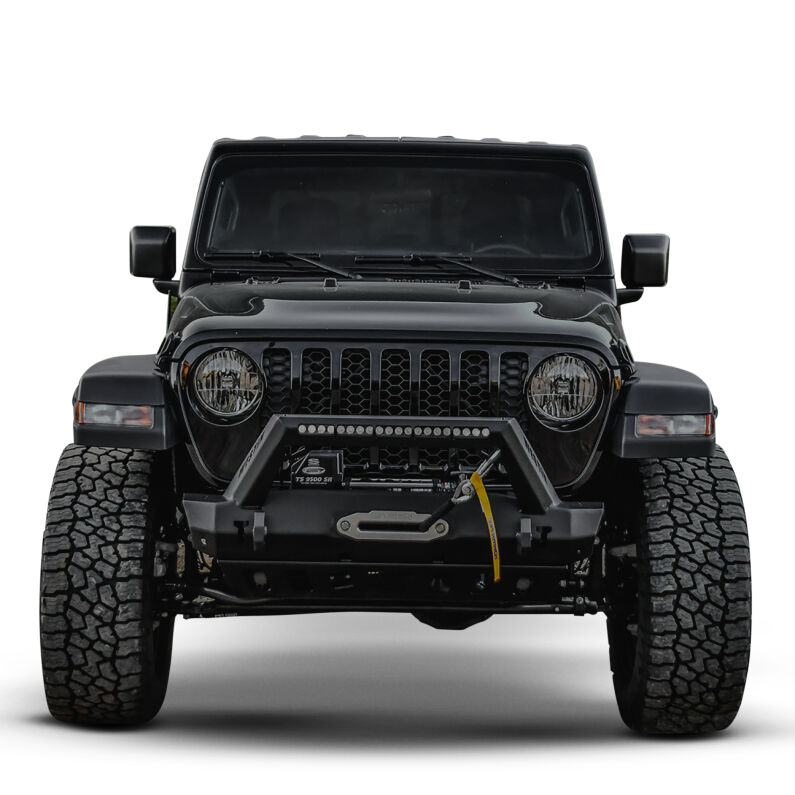 WJ2 Stubby Front Bumper w/LED Light Bar Mount